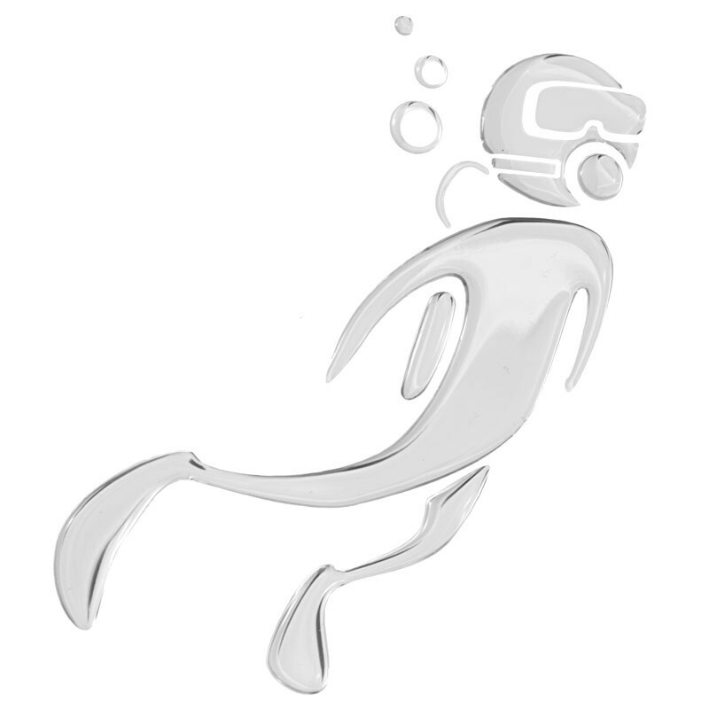 HOBBY LABELS 立體個性貼紙 - W01.004 深海漫步(黑/銀色款) 防水/戶外/車貼