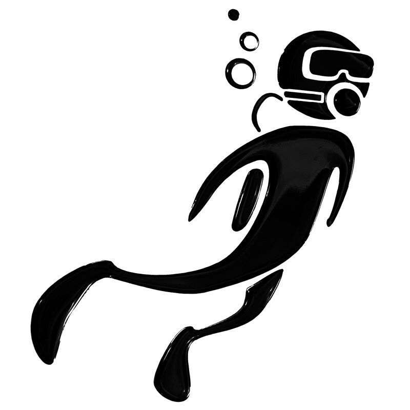 HOBBY LABELS 立體個性貼紙 - W01.004 深海漫步(黑/銀色款) 防水/戶外/車貼