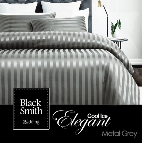 Black Smith -金屬灰2870針 冰絲瑰麗條子系列套裝(單人/雙人/加大/特大)
