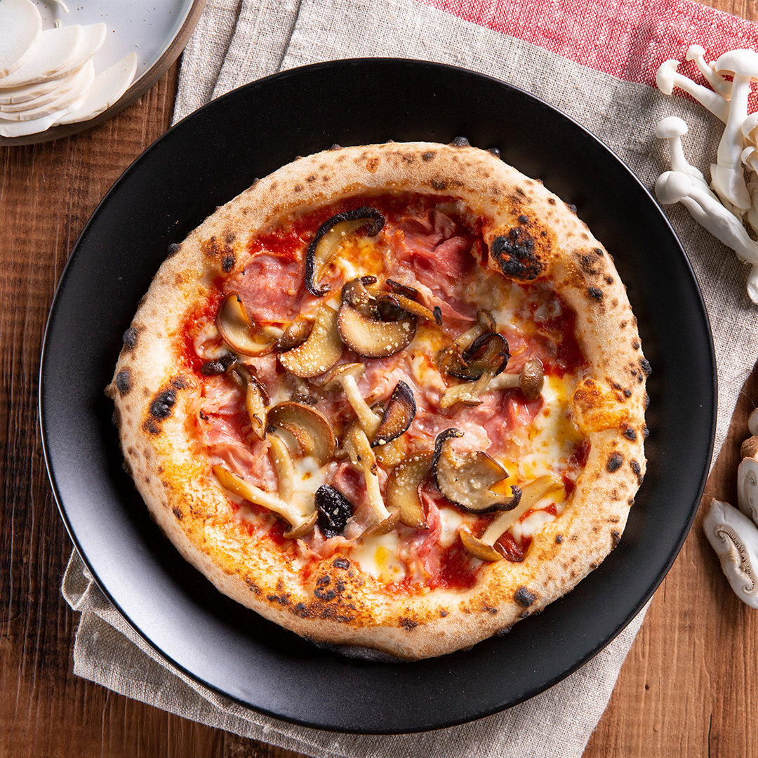 野菇火腿｜超人氣豹紋披薩