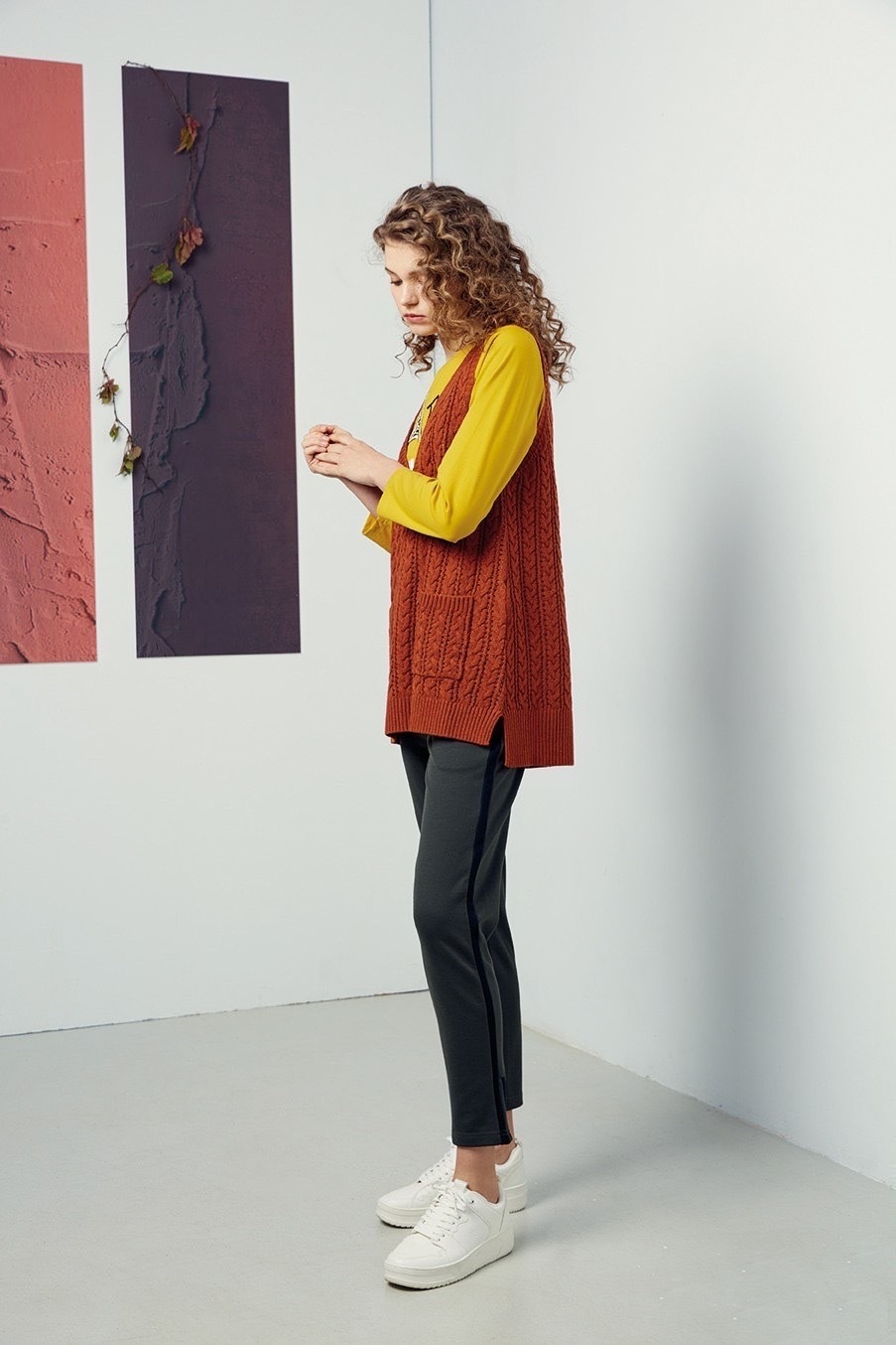 時尚復古編織毛衣背心R6591