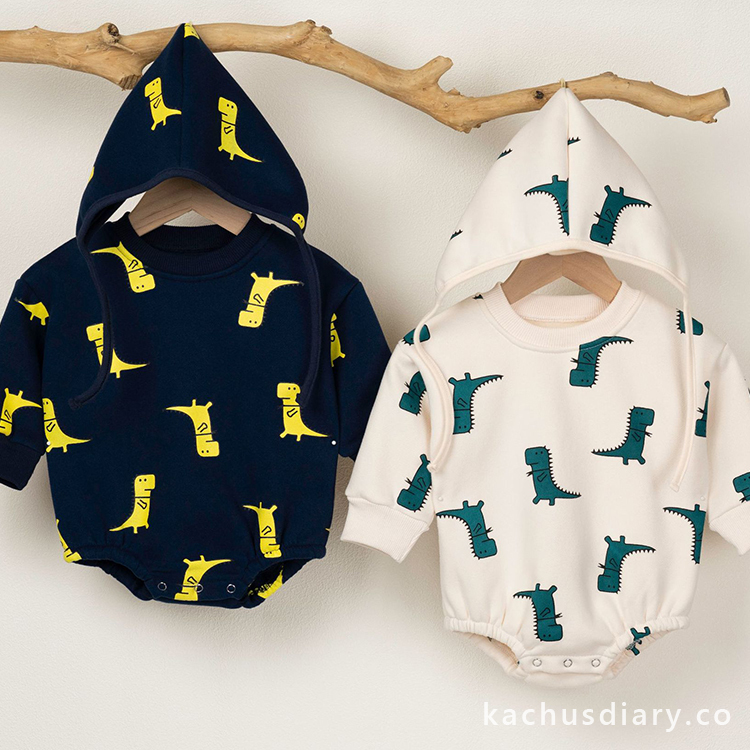 Dinosaur hood bodysuits
