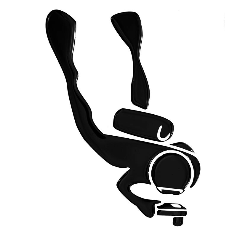 HOBBY LABELS 立體個性貼紙 - W01.009 深海狗仔隊(黑/銀色款) 防水/戶外/車貼