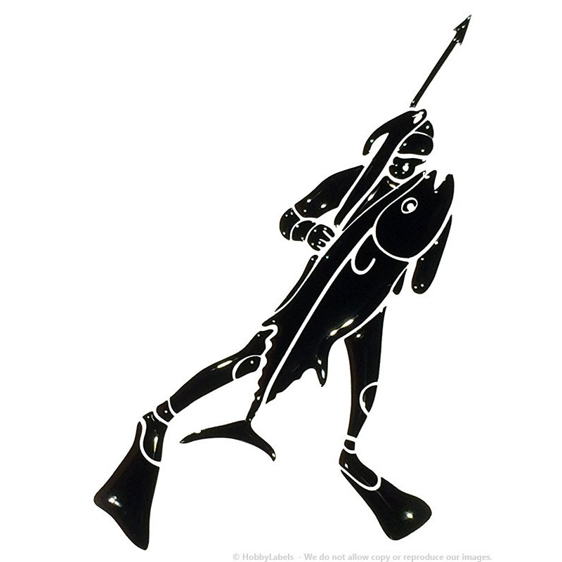 HOBBY LABELS 立體個性貼紙 - W04.025 海獵人的豐收(黑/銀色款) 防水/戶外/車貼