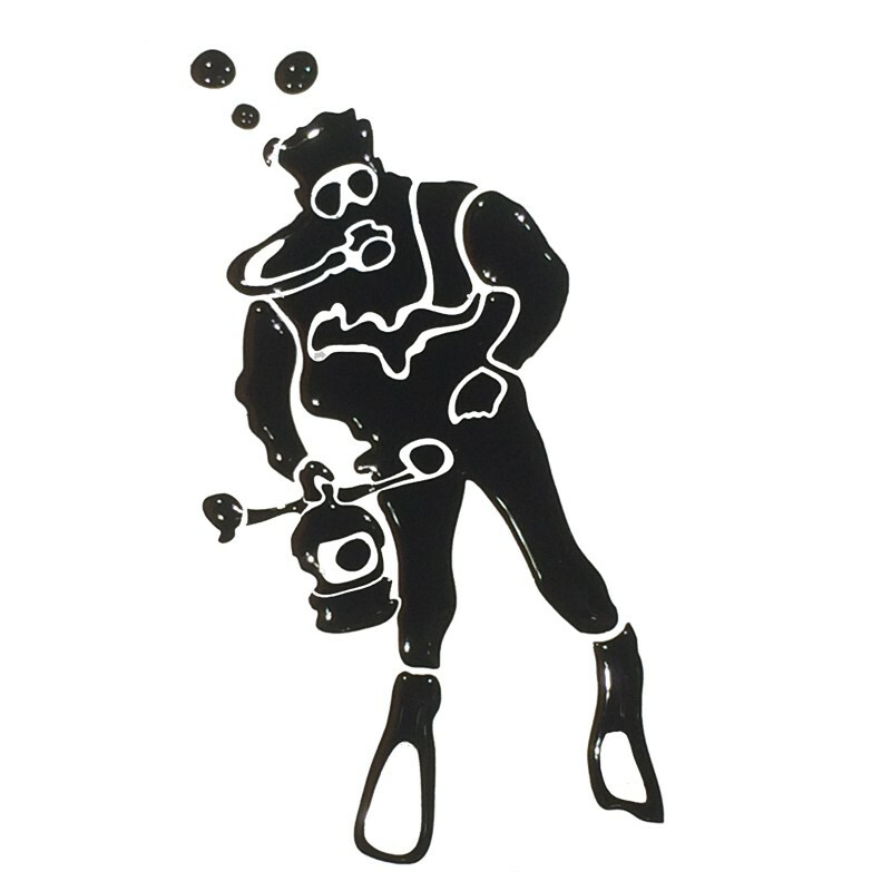 HOBBY LABELS 立體個性貼紙 - W01.011 深海攝影家(黑/銀色款) 防水/戶外/車貼