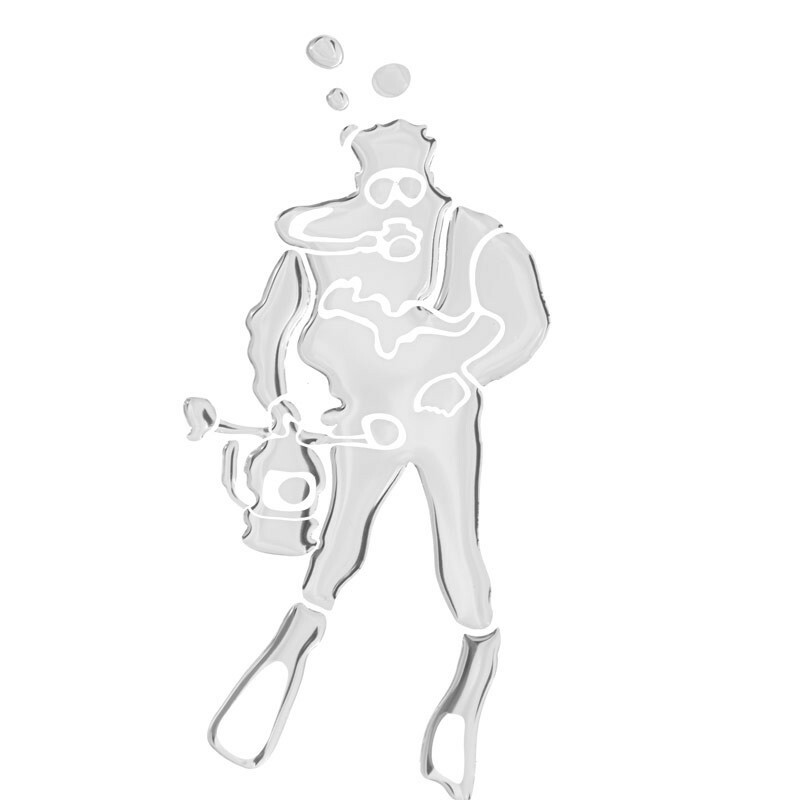 HOBBY LABELS 立體個性貼紙 - W01.011 深海攝影家(黑/銀色款) 防水/戶外/車貼