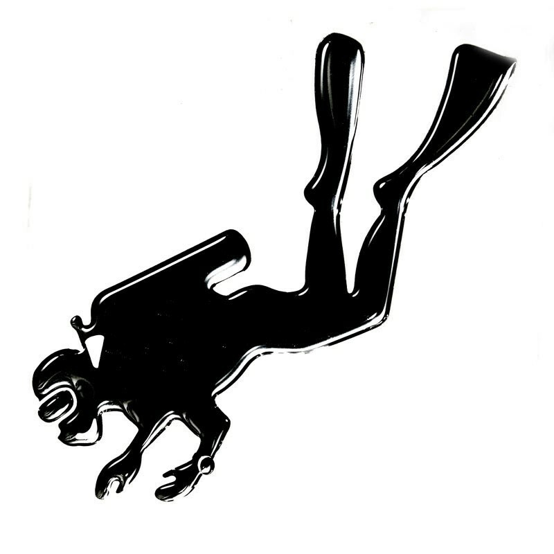 HOBBY LABELS 立體個性貼紙 - W01.019 深海探勘(黑/銀色款) 防水/戶外/車貼