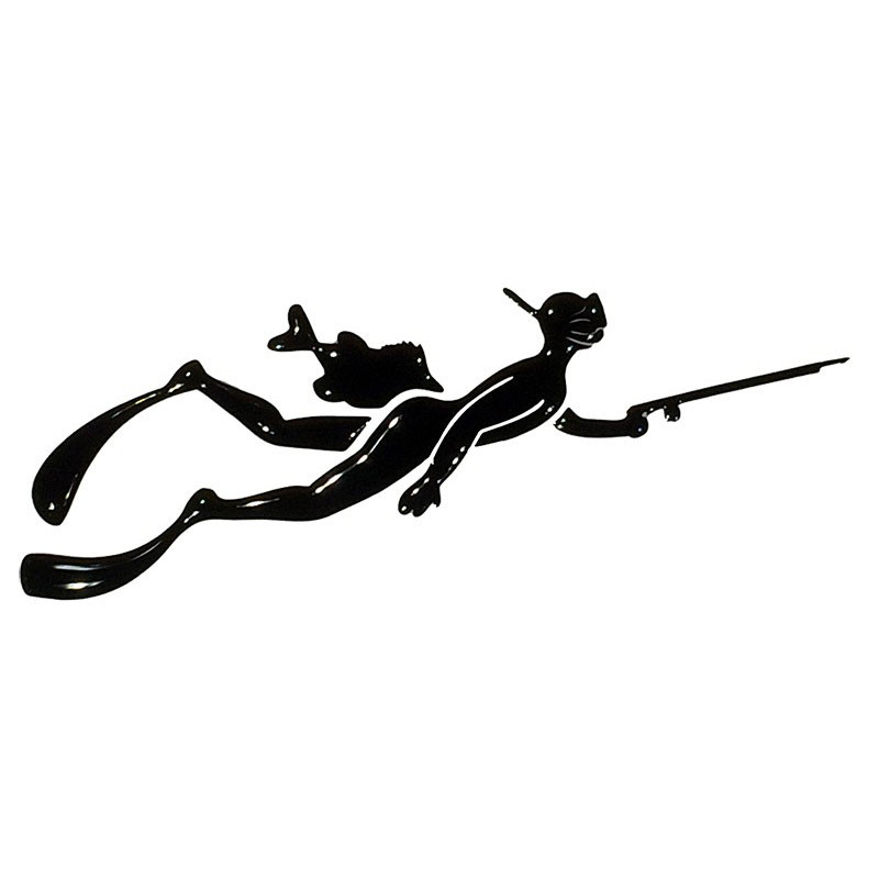 HOBBY LABELS 立體個性貼紙 - W04.001 找魚海獵人(銀色款) 防水/戶外/車貼