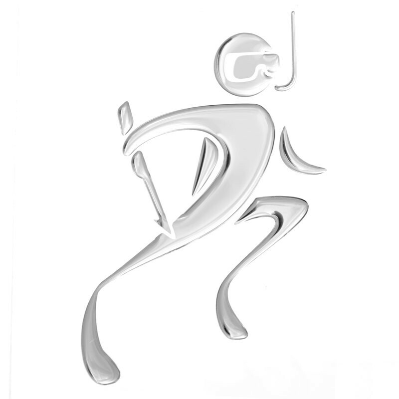 HOBBY LABELS 立體個性貼紙 - W04.024 跑跑海獵人(黑/銀色款) 防水/戶外/車貼