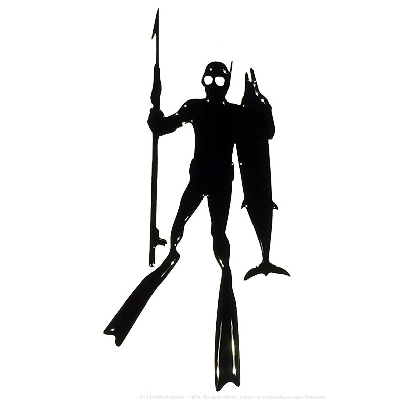 HOBBY LABELS 立體個性貼紙 - W04.012 海獵人滿載而歸(黑/銀色款) 防水/戶外/車貼