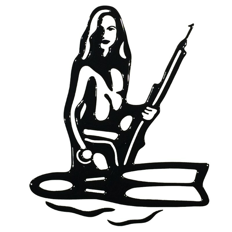 HOBBY LABELS 立體個性貼紙 - W04.006 漁獵美人兒(銀色款) 防水/戶外/車貼