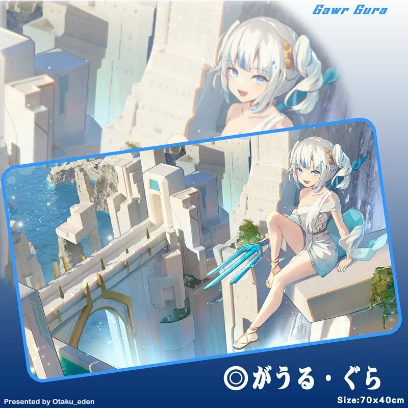 「同人代購」FF40 がうる・ぐら Gawr Gura 滑鼠.桌遊兩用墊 70x40cm