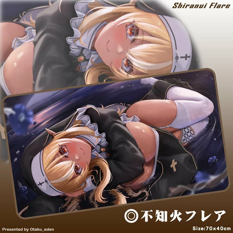 「同人代購」FF40 HOLO- 不知火フレア Shiranui Flare SISTER VER. 滑鼠.桌遊兩用墊 70x40cm