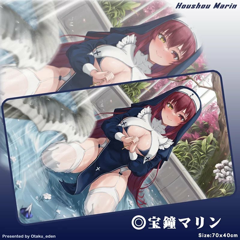 「同人代購」FF40 HOLO- 宝鐘マリン SISTER VER. 滑鼠.桌遊兩用墊 70x40cm