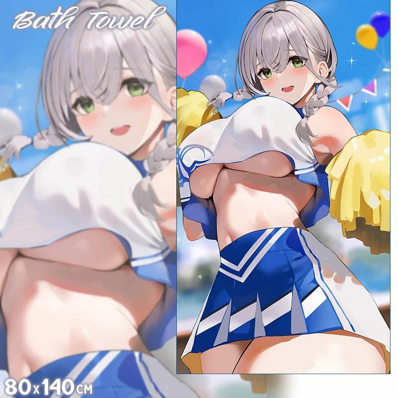 「同人代購」FF40 HOLO- 白銀ノエル Shirogane Noel 浴巾 80x140cm