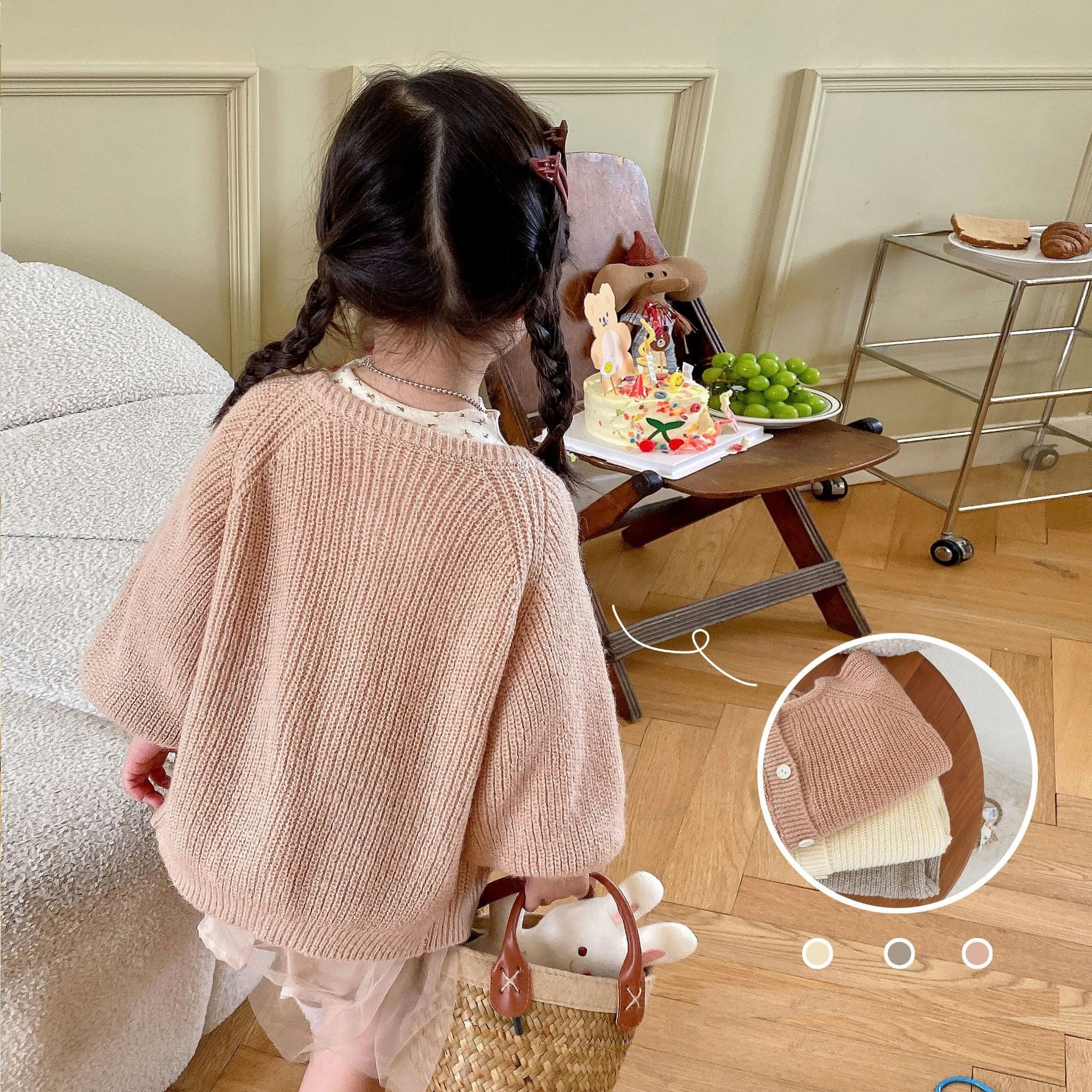 大蓬袖寬鬆針織外套 3色