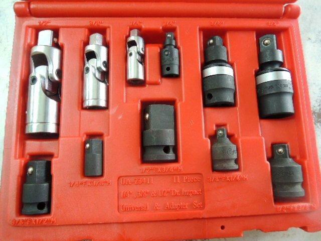 ＊中崙五金【附發票】加拿大-Genius 更換接頭11件組 氣動萬向接頭 轉換套筒 變頭套筒 台灣製 UA-23411