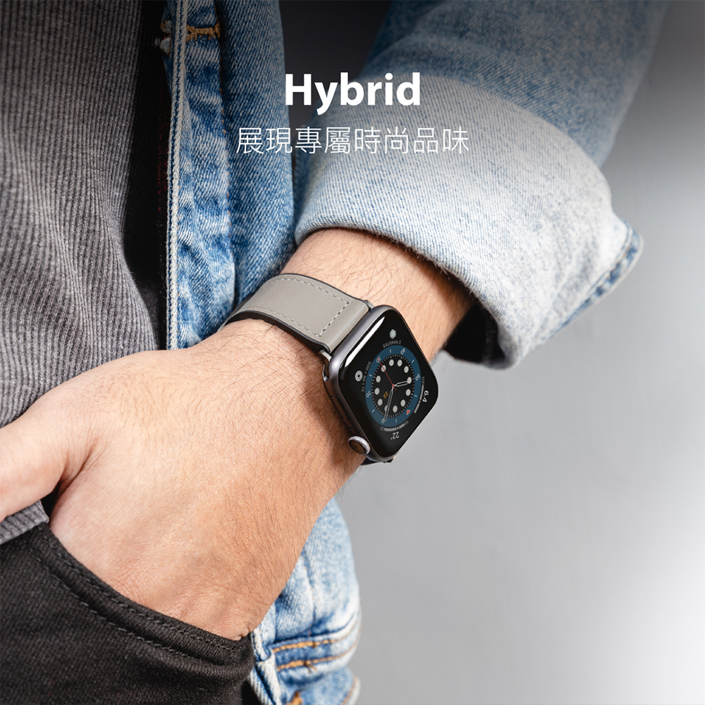 【SwitchEasy】Hybrid Apple Watch 矽膠真皮錶帶
