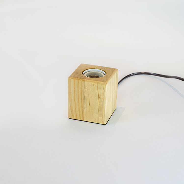 手工 方形原木燈座