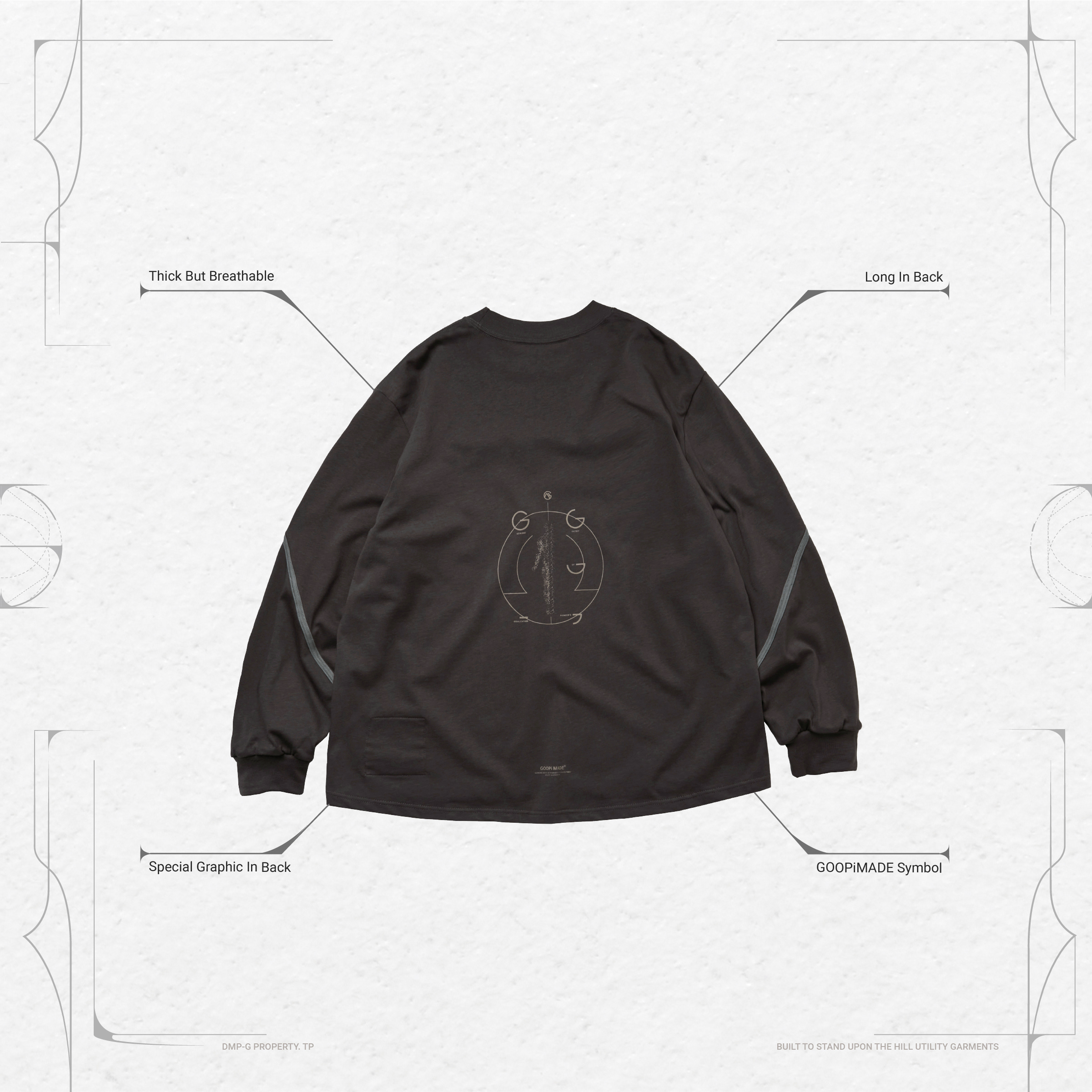 GOOPiMADE VI-G03T “Human-G” L/S Graphic Tee - Iron