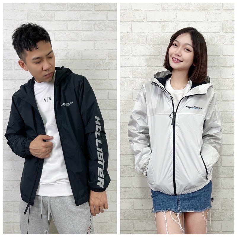Hollister 海鷗 手臂字母 內刷毛 防風外套 連帽外套