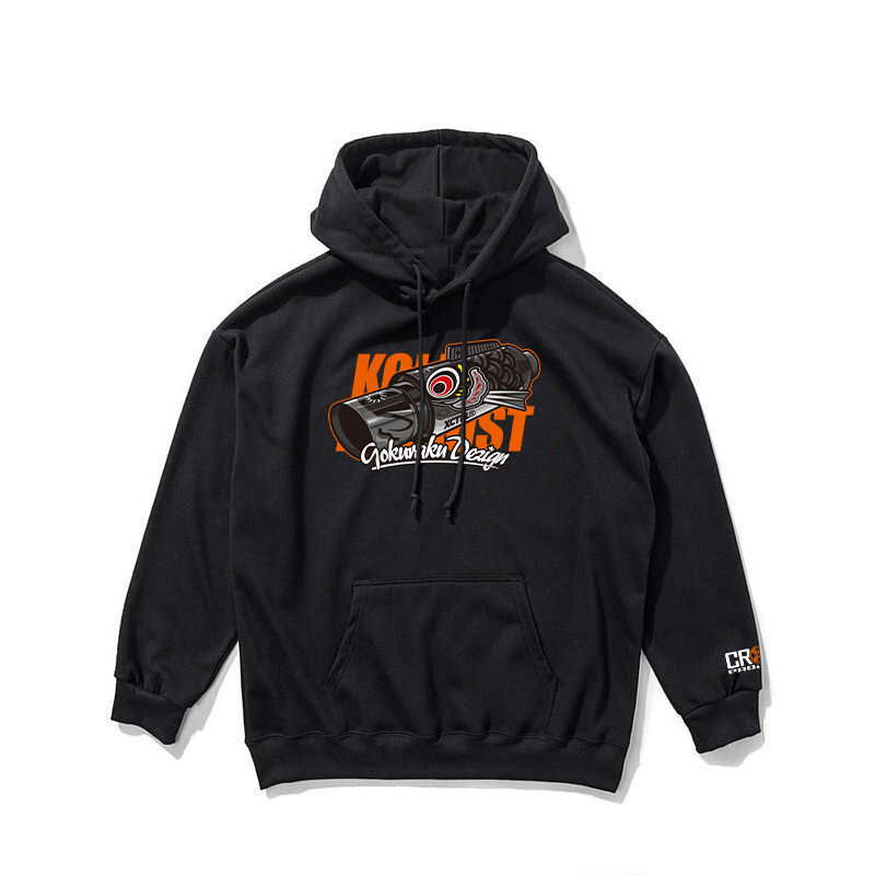 XCTRL x Gokuraku 極楽聯名鯉魚排氣管帽T-黑