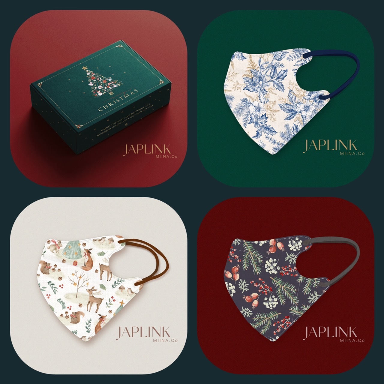 【 MIINA.Co x JAPLINK 立體口罩 聖誕寶盒 】