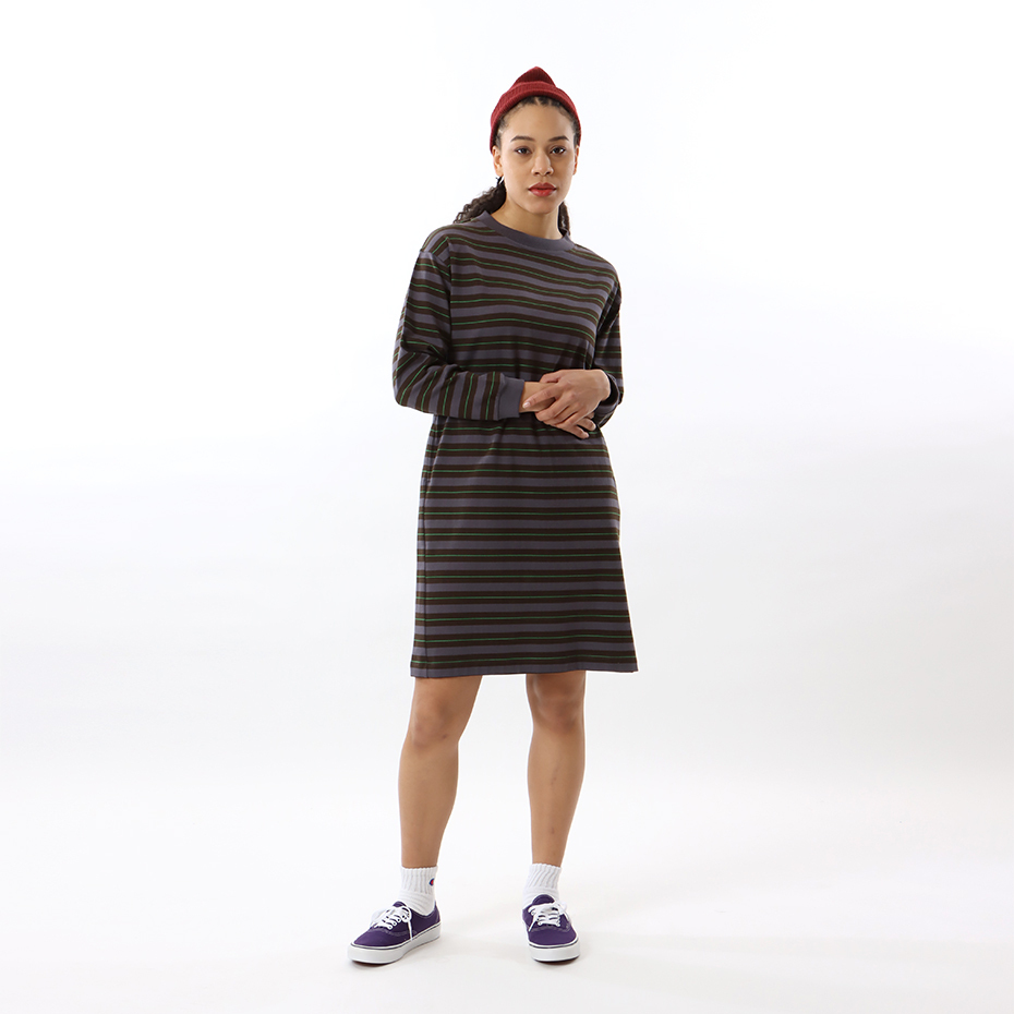 女款-Champion Women's條紋連身裙-深灰色（CW-W404-050）