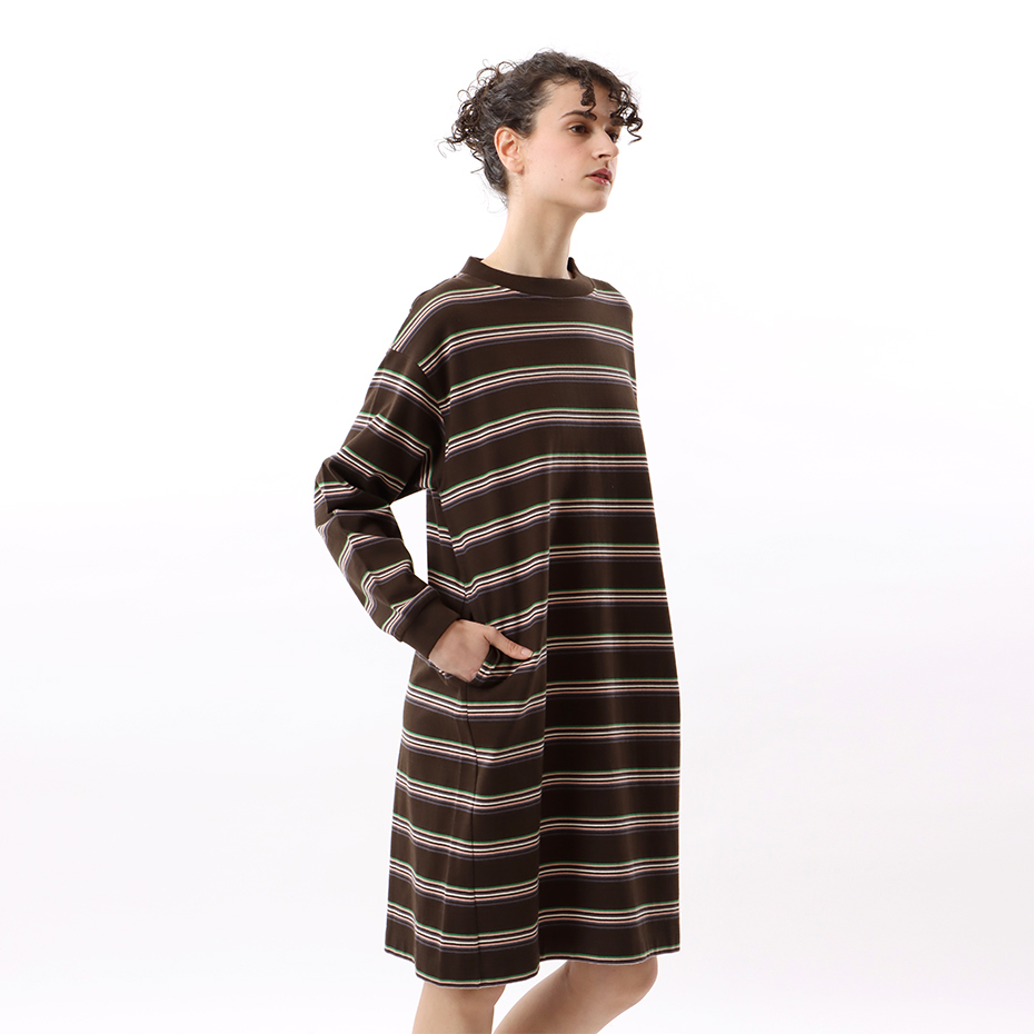 女款-Champion Women's條紋連身裙-深棕色（CW-W404-870）