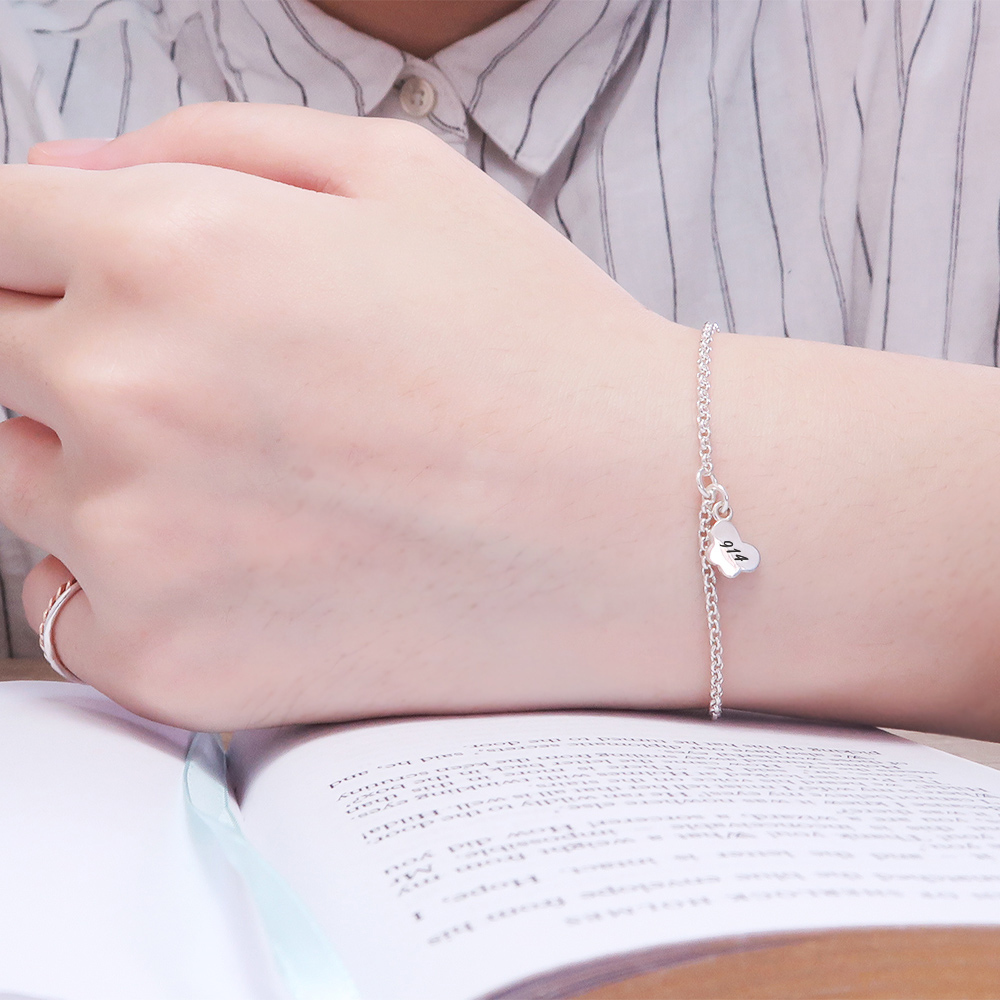 紛飛舞蝶 垂墜款 蝴蝶 925純客製化刻字手鍊