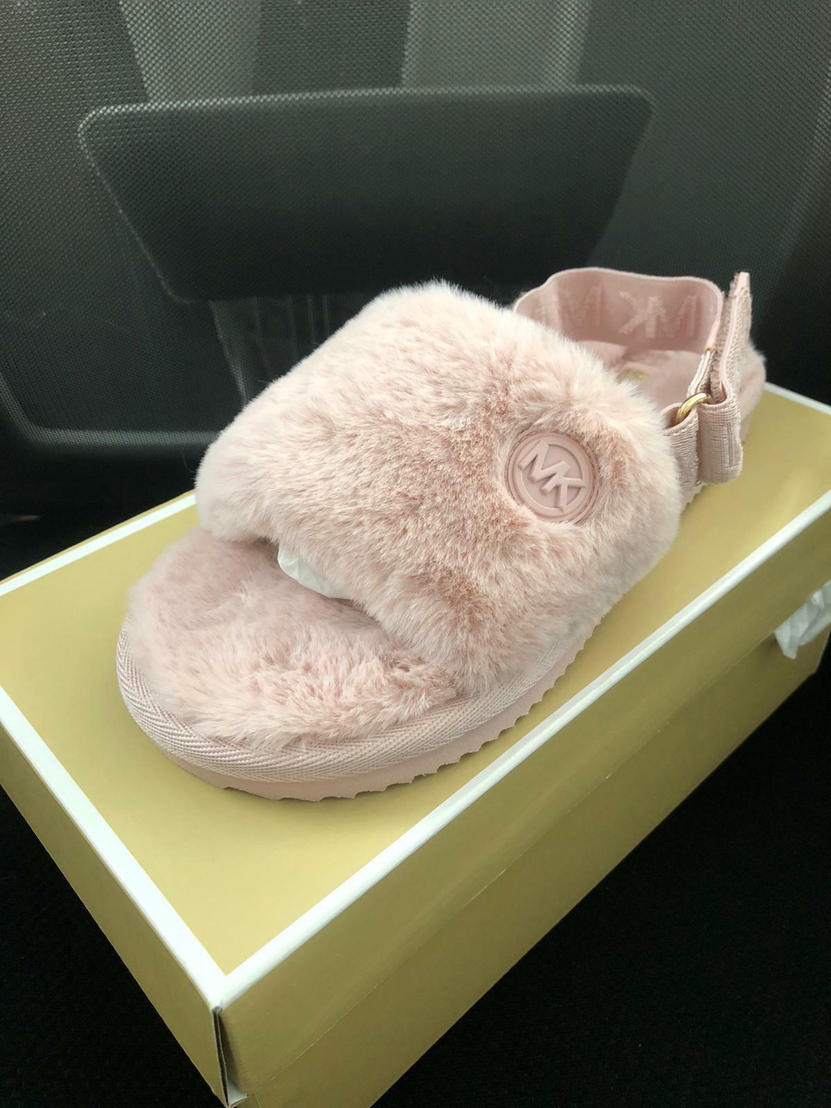 [S] MICHAEL KORS FURRY SANDALS JUNIPER SL BLOSSOM, 49S2JPFA1D (SMK59)