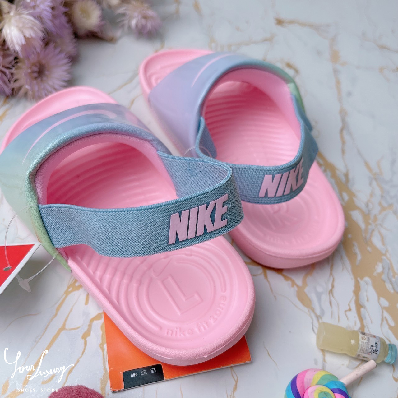 【Luxury】NIKE KAWA SLIDE (TD) 運動涼鞋  輕量 防水 小童 童鞋 兒童 黑  粉 特價優惠