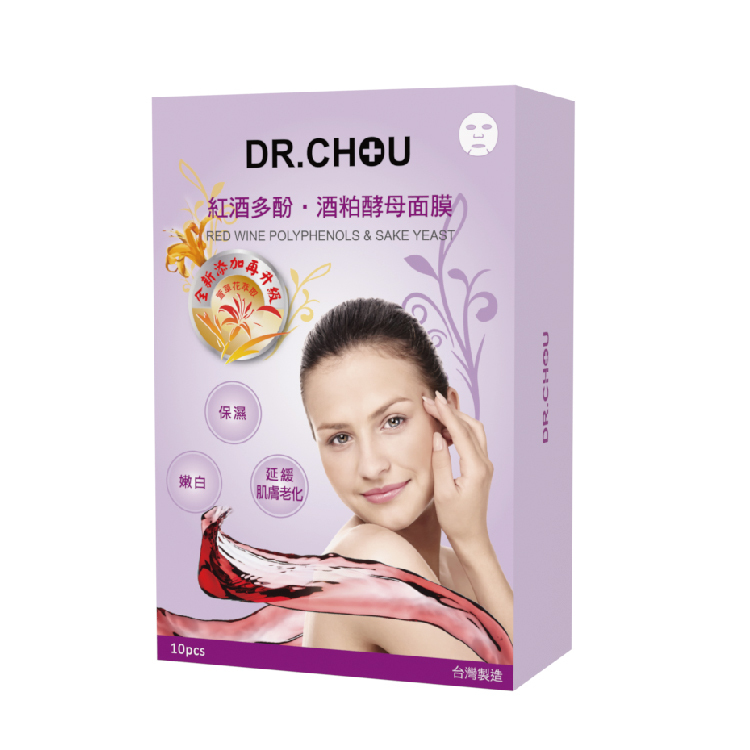 [Dr. CHOU] 紅酒多酚．酒粕酵母面膜 (10片/盒)