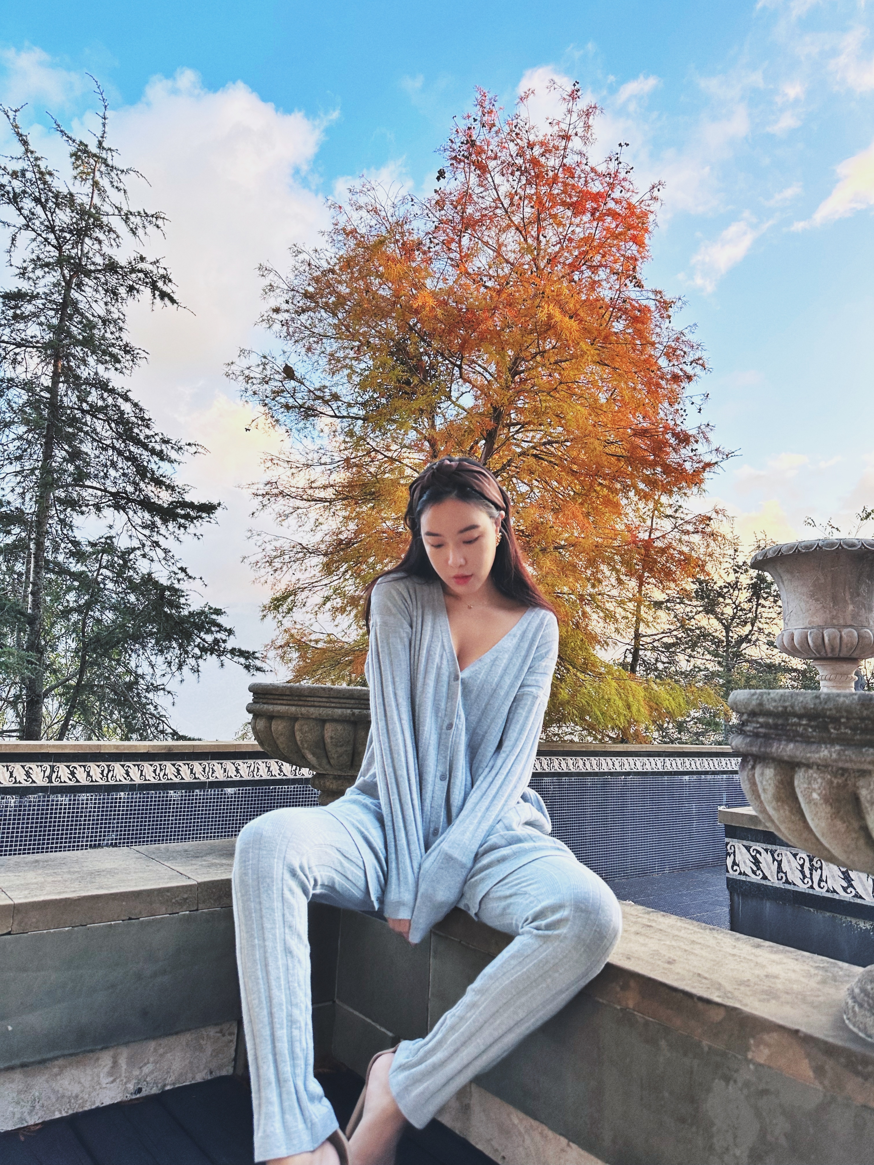 Twilight 暮光 寬鬆罩衫+長褲針織套裝