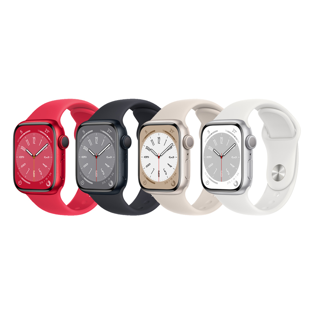 Apple】Watch Series 8 (GPS版) 45mm鋁金屬錶殼搭配運動型錶帶