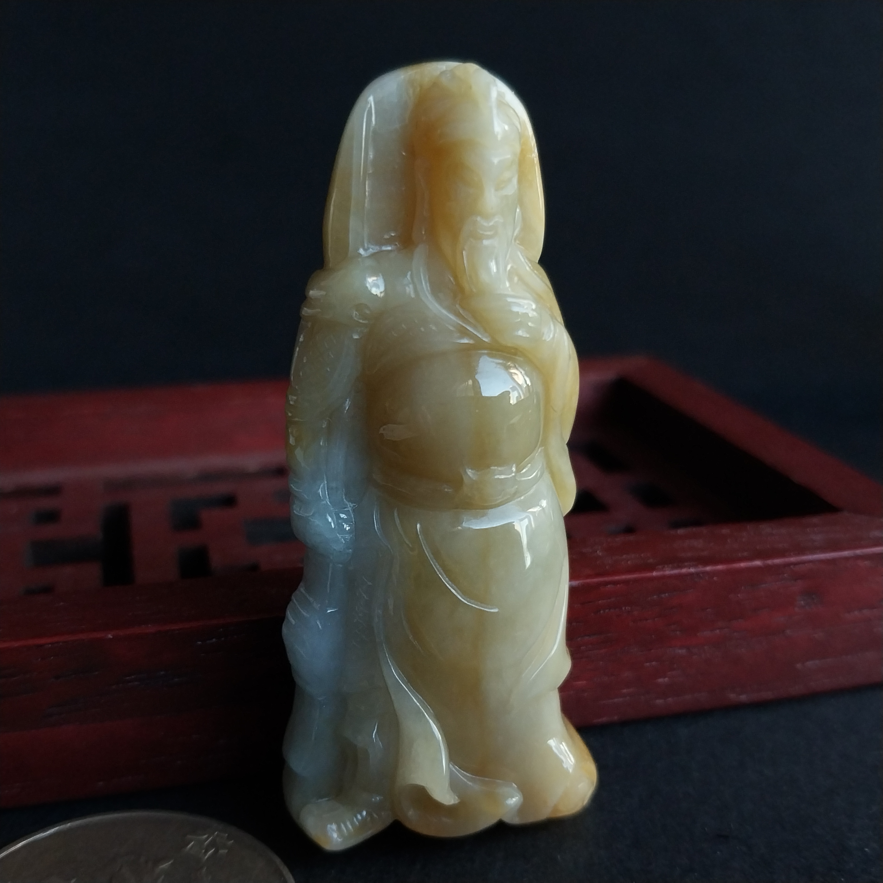 J2079 黃翡立體關公