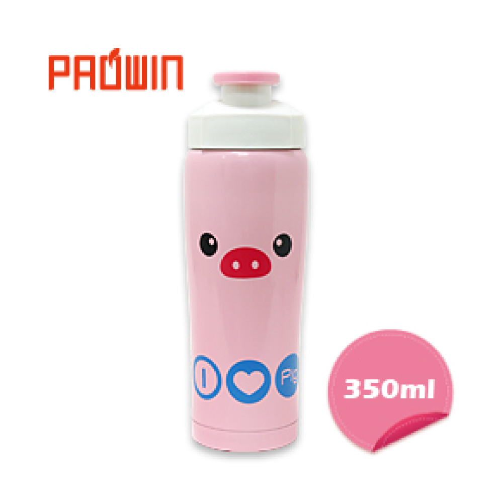 【PAOWIN】嘟嘟豬保溫保冷杯 350ml 粉色