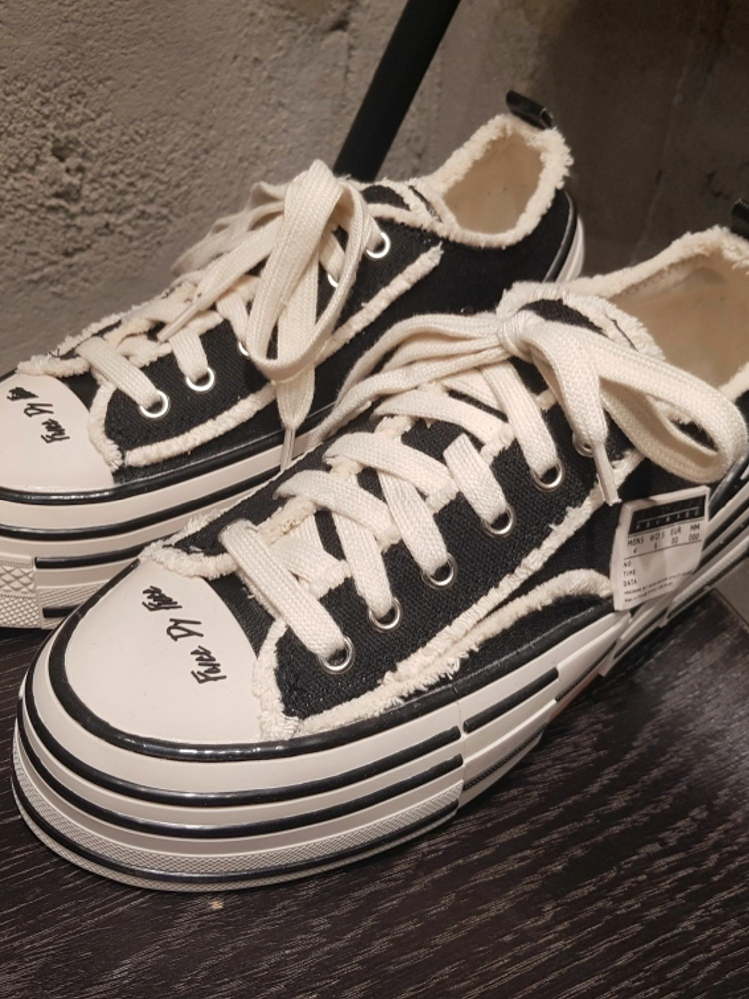 復古毛邊帆布鞋