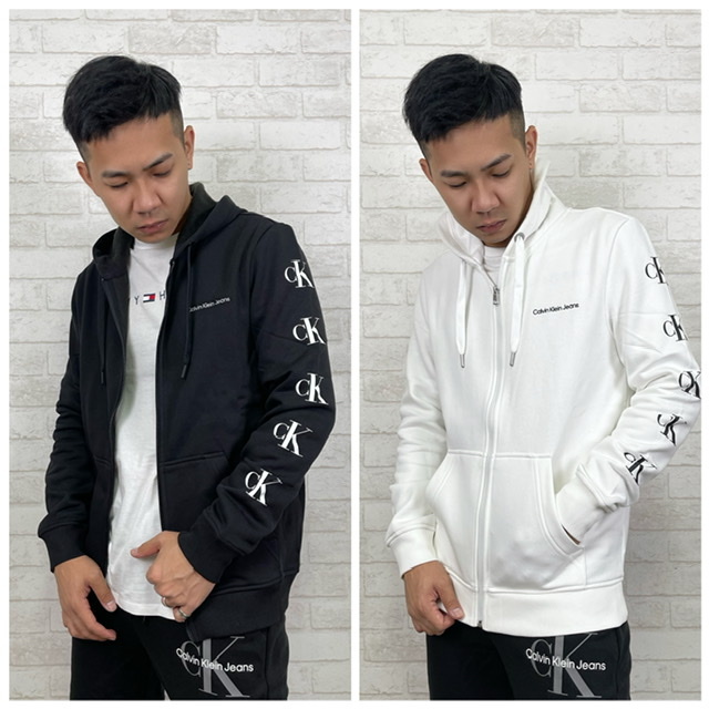 Calvin Klein CK 手臂串標大Ck 內刷毛 連帽外套