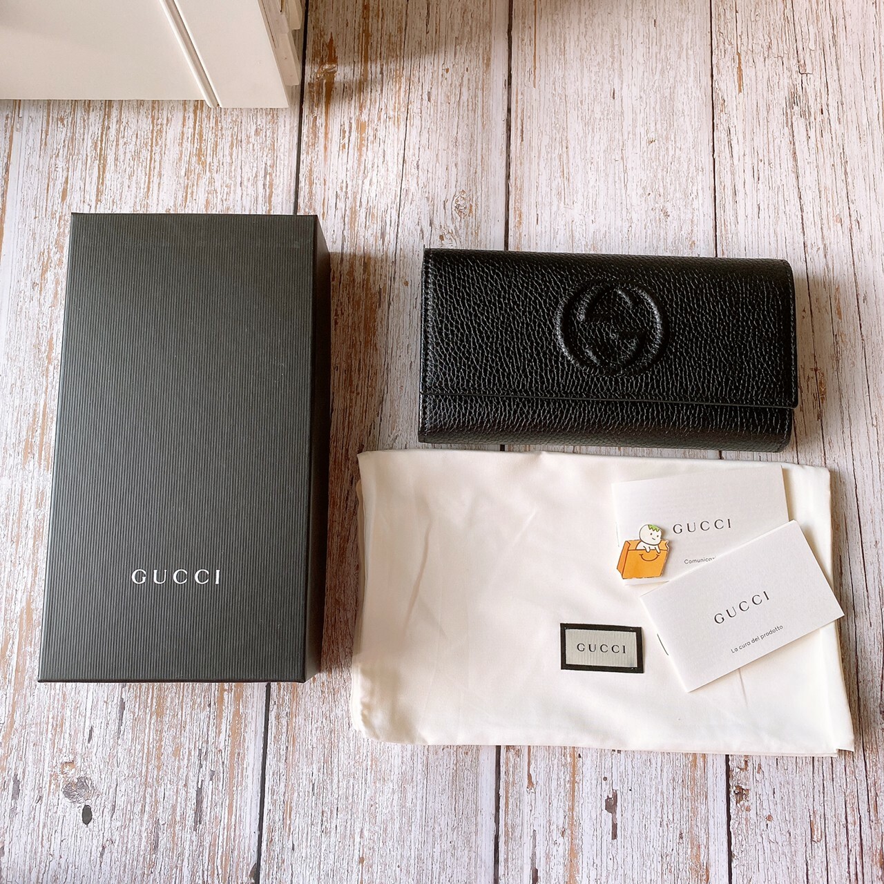 【預購】Gucci 掀蓋 牛皮 長夾 女生皮夾 女夾 真皮