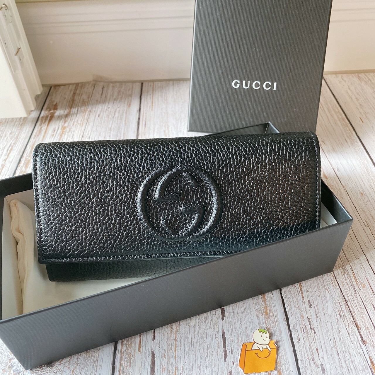 【預購】Gucci 掀蓋 牛皮 長夾 女生皮夾 女夾 真皮