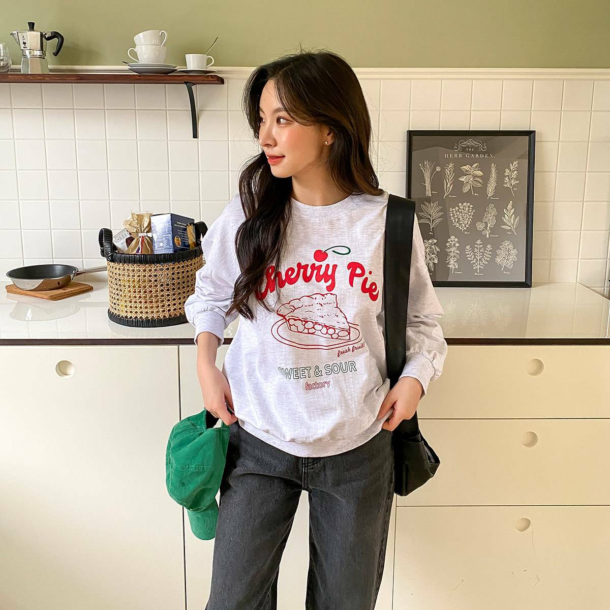 【現貨】韓國 櫻桃派長袖大學T