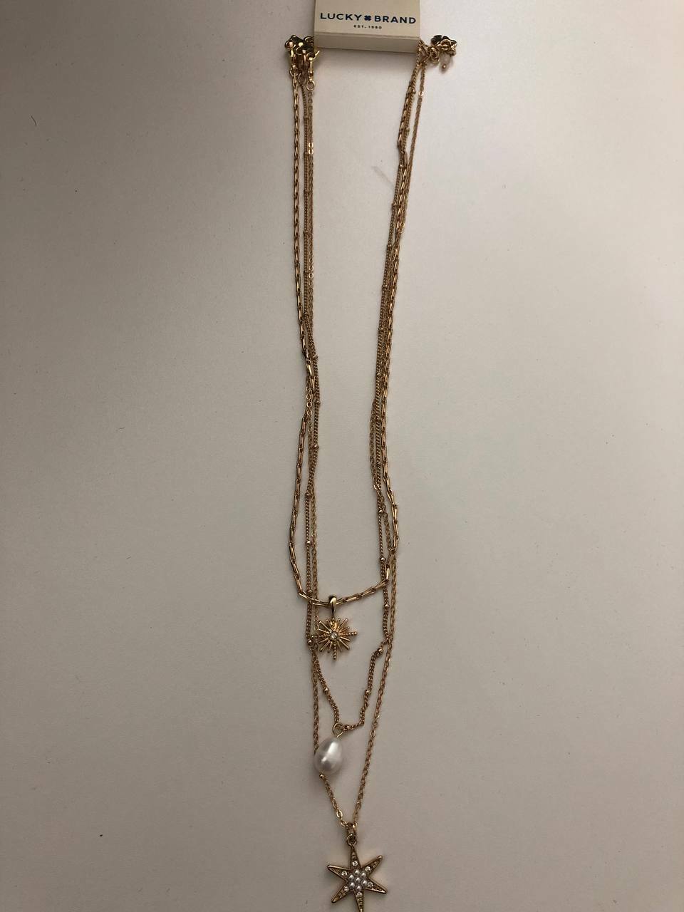[S] LUCKY BRAND STAR CHARM LAYER NECKLACE,GOLD, 196200061788 (SLB30)