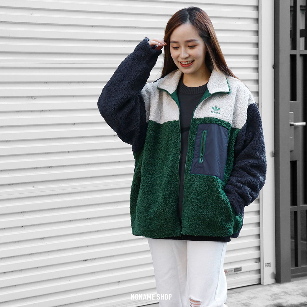 ADIDAS ORIGINAL 絨毛 羊羔毛 拼接 外套 BLACKPINK (女款)
