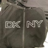 [S] DKNY OUTLINE LOGO ZIP FRONT HOODIE,BLACK, DP1J9137-BLK (SD291)
