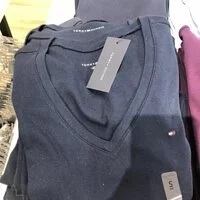 [S] TOMMY HILFIGER ESSENTIAL FAVORITE V-NECKT T-SHIRT,NAVY, 7648538-079 (STH85)