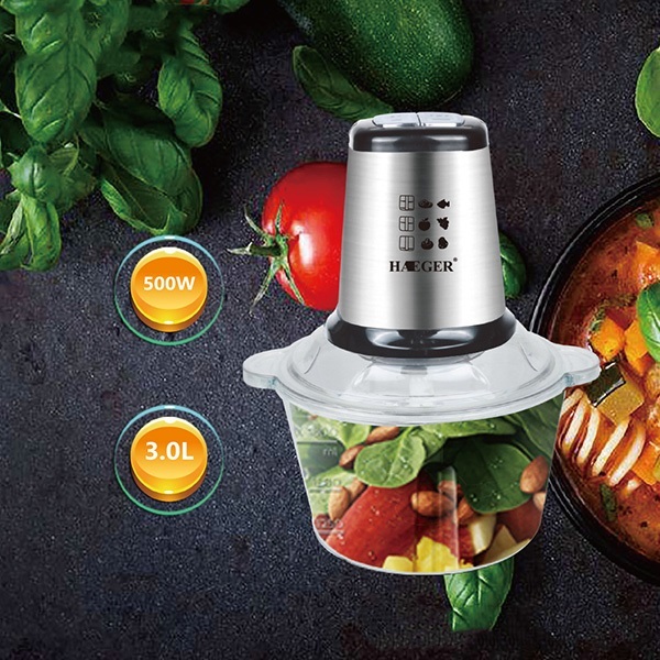 Japan JTSK HAEGER household 3.0L electric meat grinder multi-function cooking machine glass cup body mixer meat mincer (P3298)