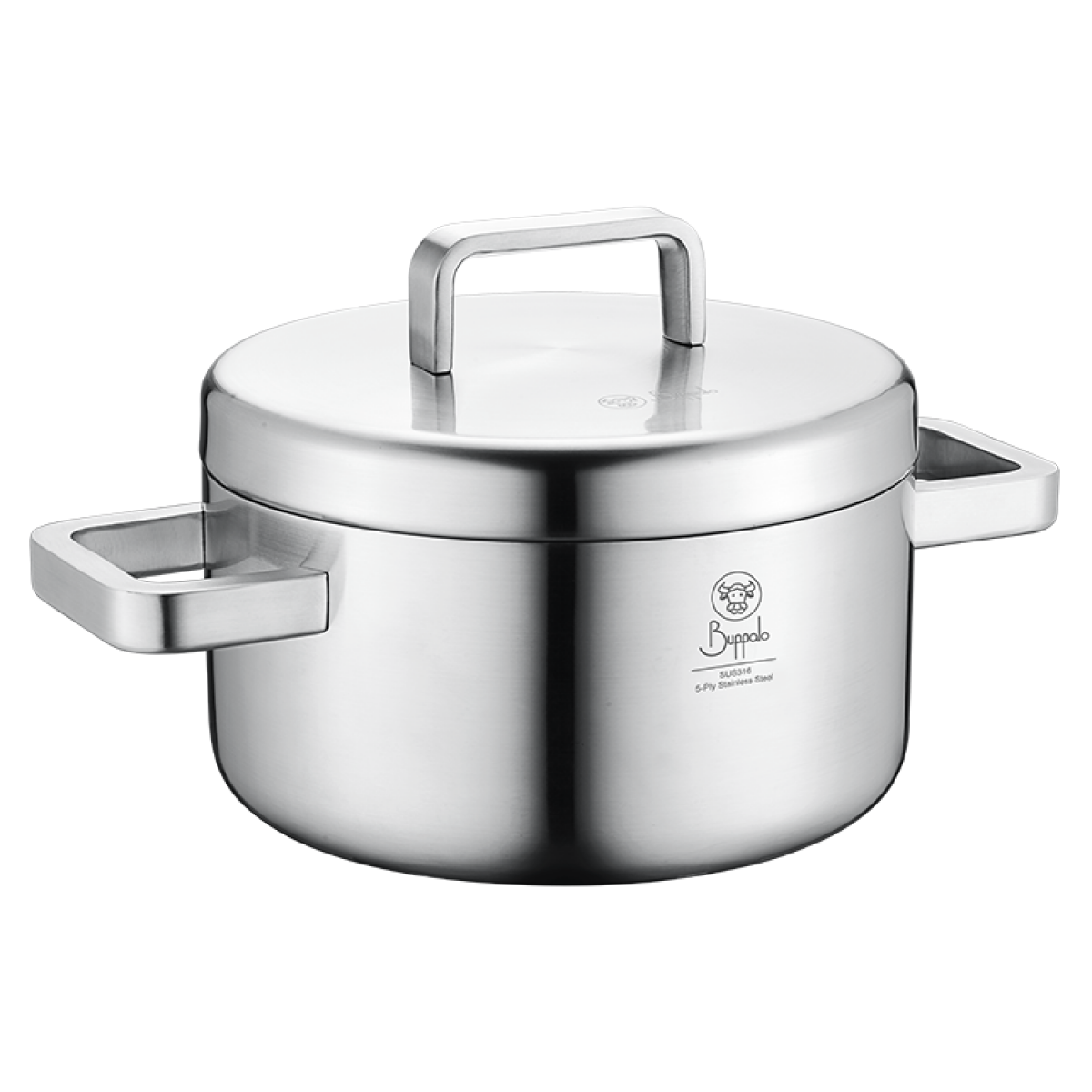 BUFFALO 牛頭牌 3.6L Elegant I 22cm 316不銹鋼五層複合金雙耳鍋 (76022C) / (10年保養期)