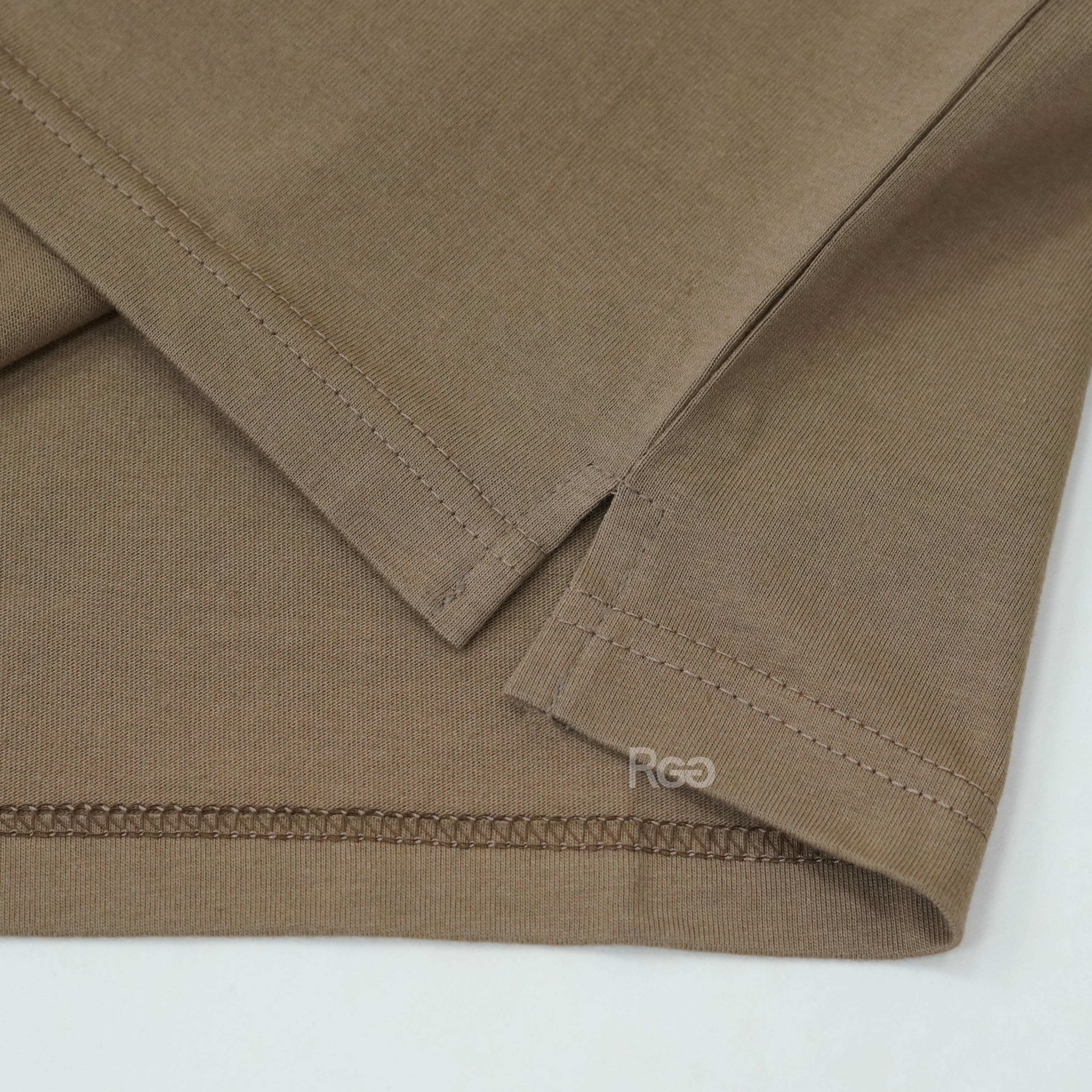 訂製款 台灣製純棉重磅短版長T下擺細節照