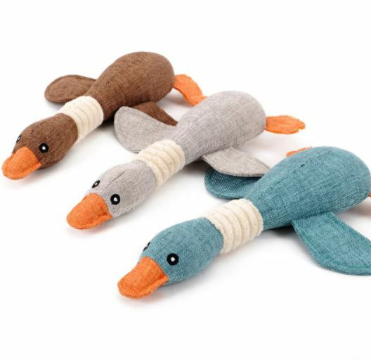 發聲大雁棉麻公仔 - 啡